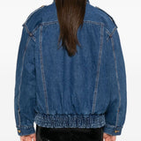 Giacca denim con tasche in blu 