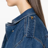 Giacca denim con tasche in blu 