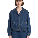 Giacca denim con tasche in blu 
