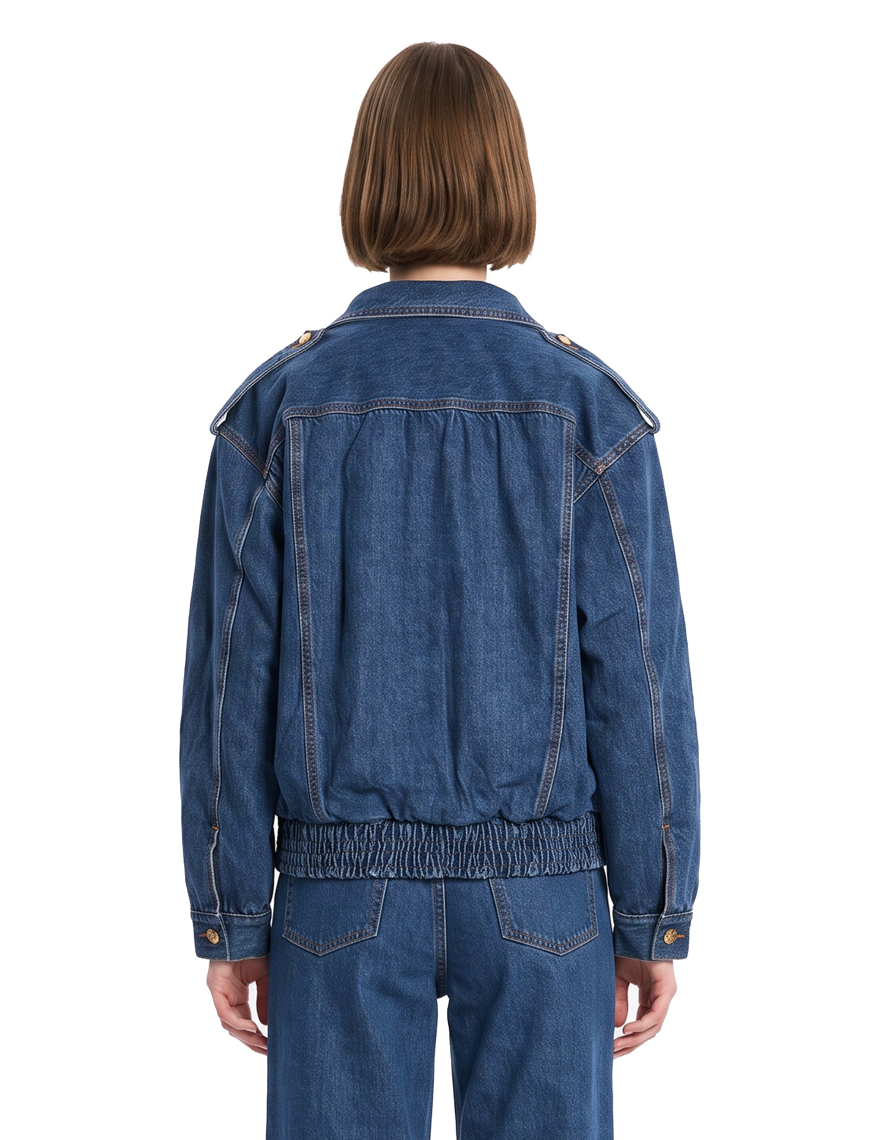 Giacca denim con tasche in blu 