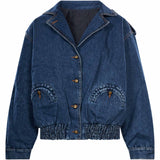 Giacca denim con tasche in blu 
