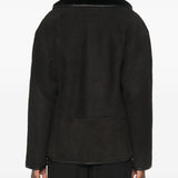 Giacca in shearling con le tasche in nero 