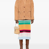 Giacca in shearling con le tasche in beige 