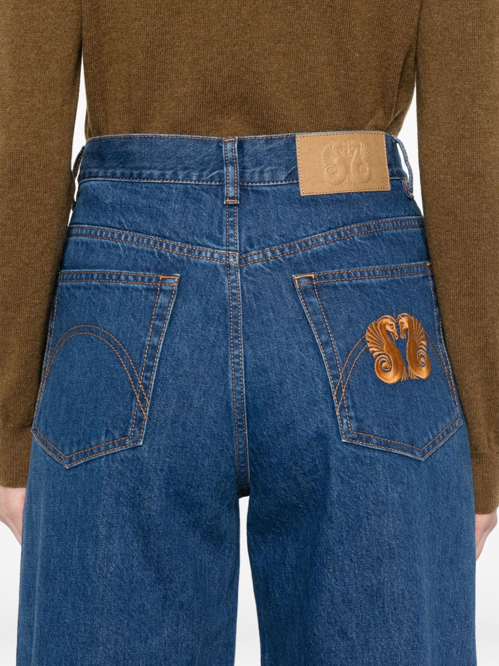 Jeans a gamba ampia Nariida in blu 