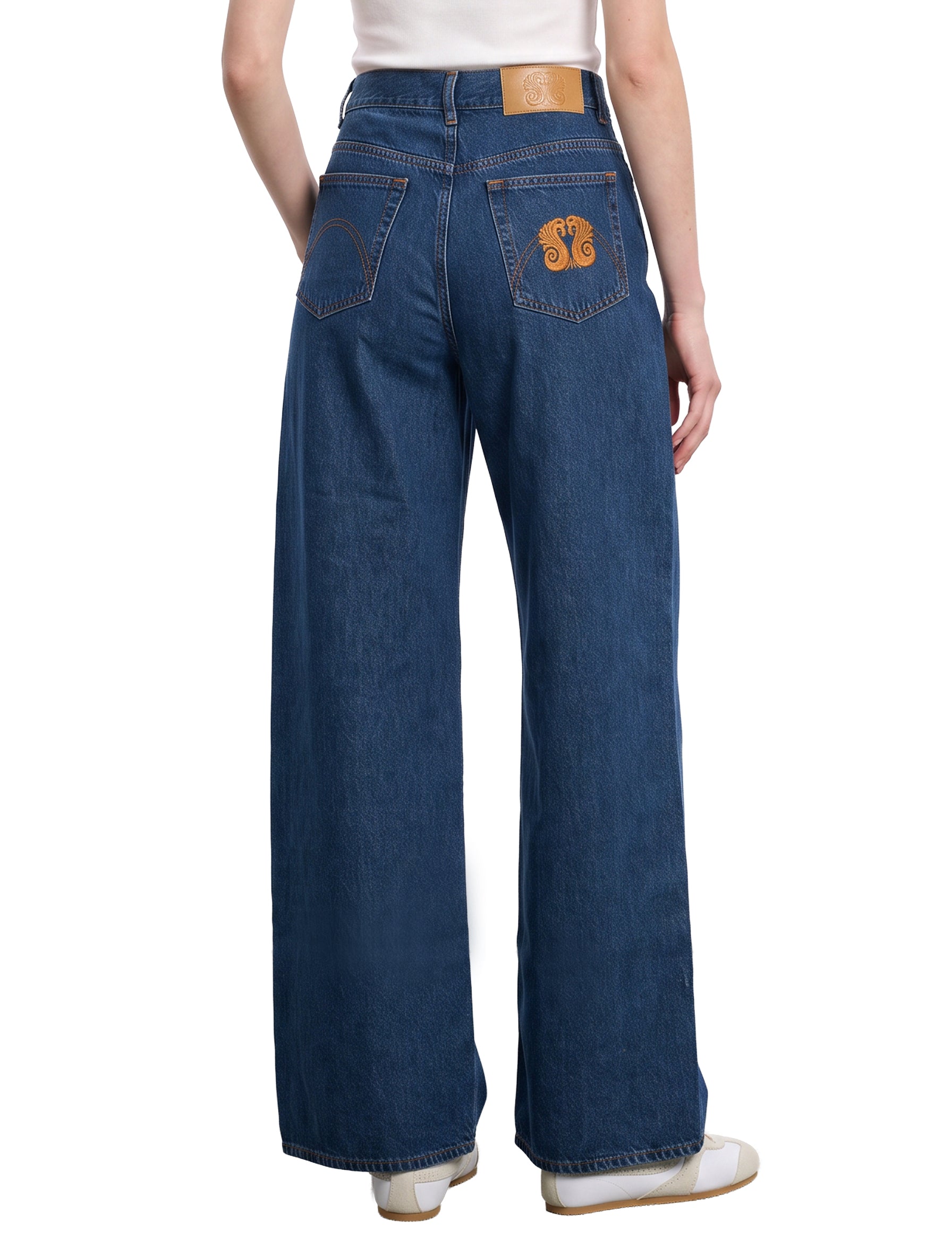 Jeans a gamba ampia Nariida in blu 