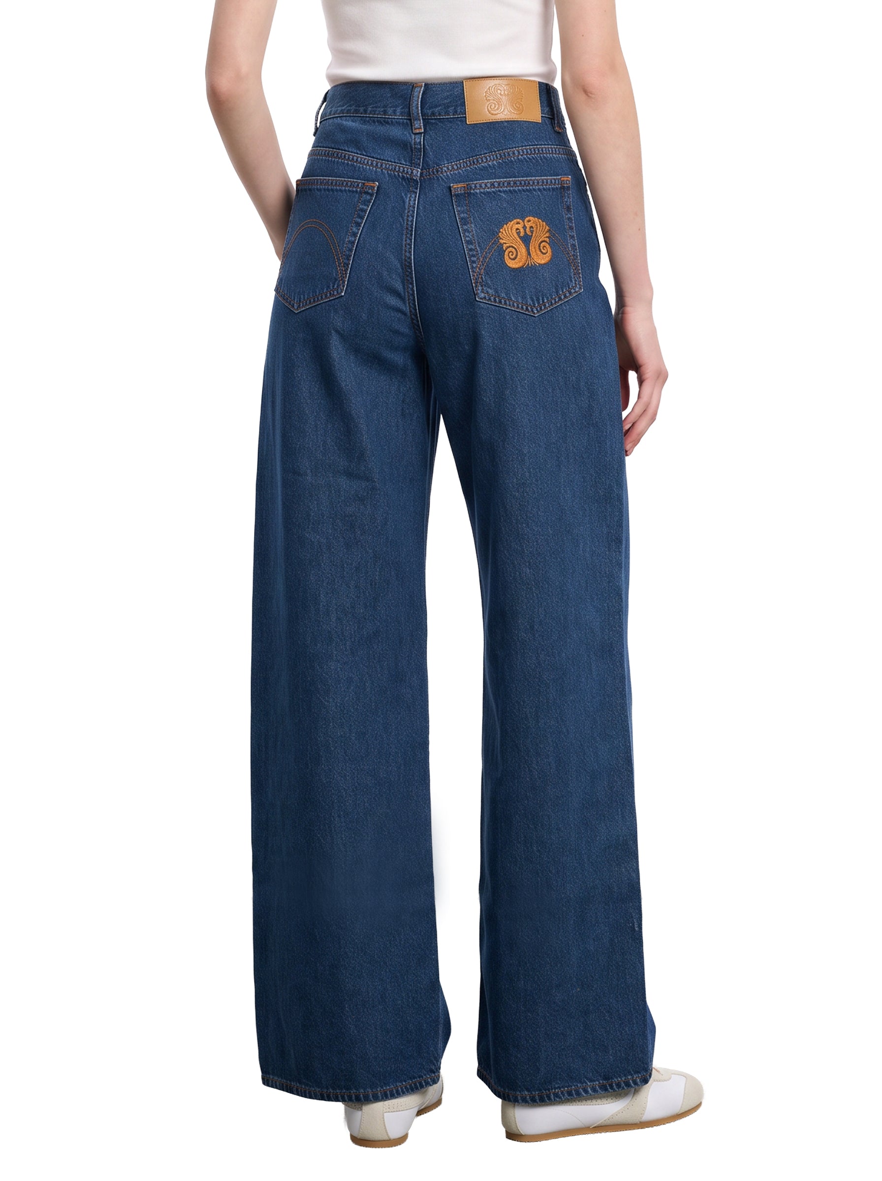 Jeans a gamba ampia Nariida in blu 