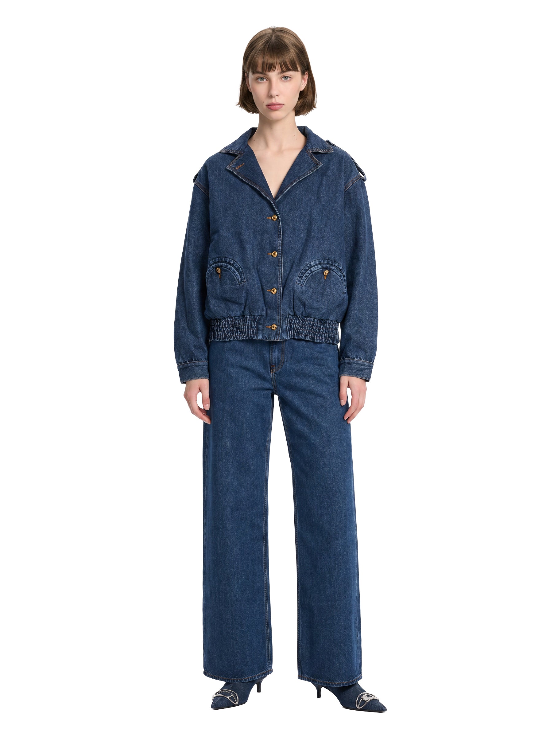Jeans a gamba ampia Nariida in blu 