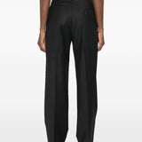 Pantaloni gessati con pieghe in nero 