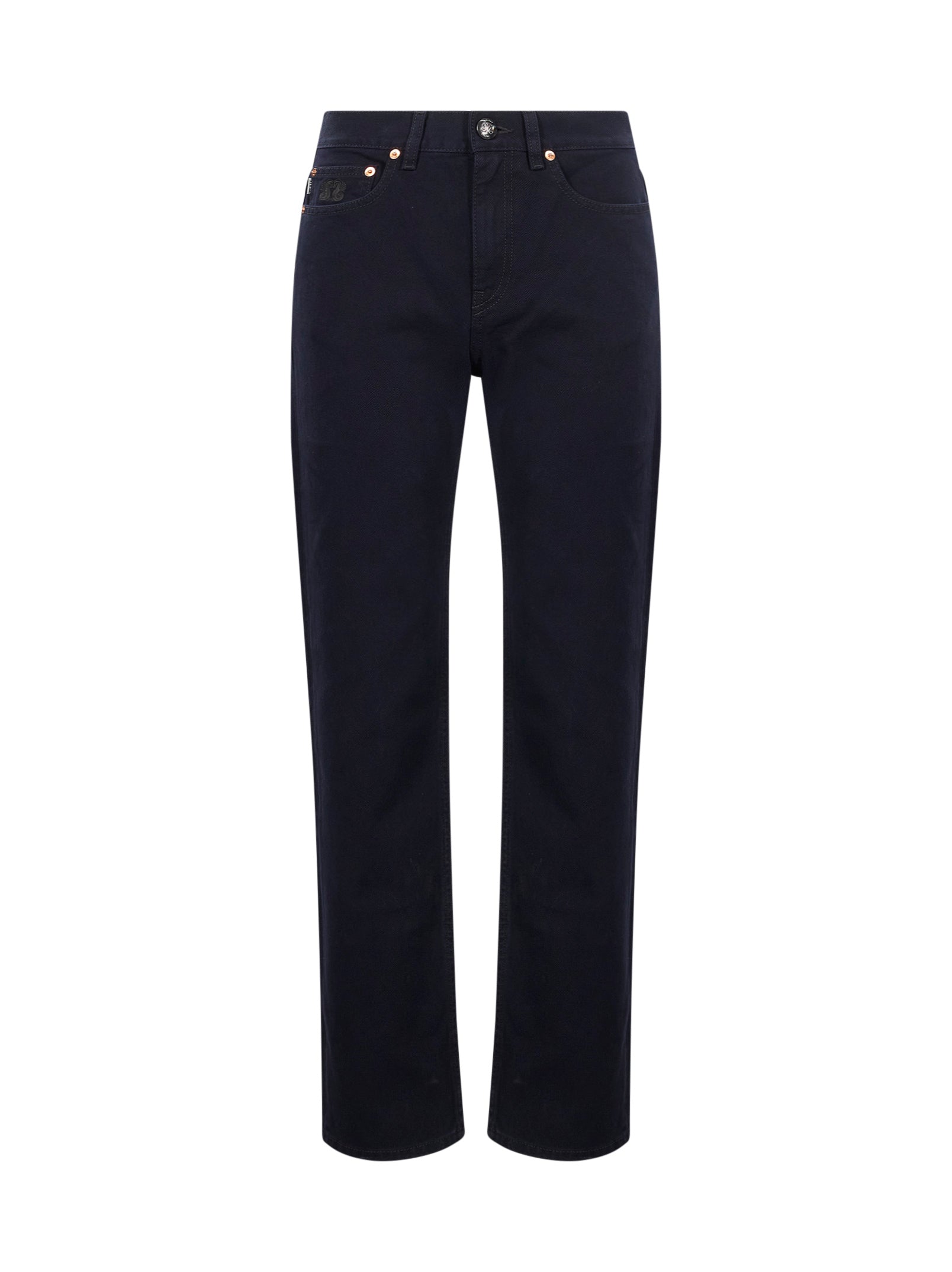 Jeans slim a vita media in blu 