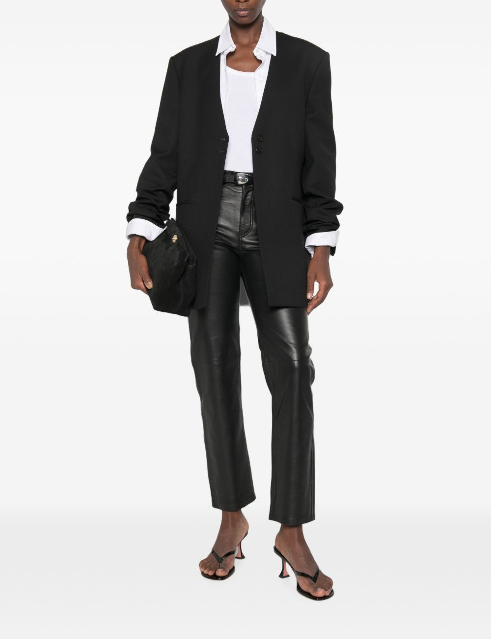 Pantaloni in pelle in nero 