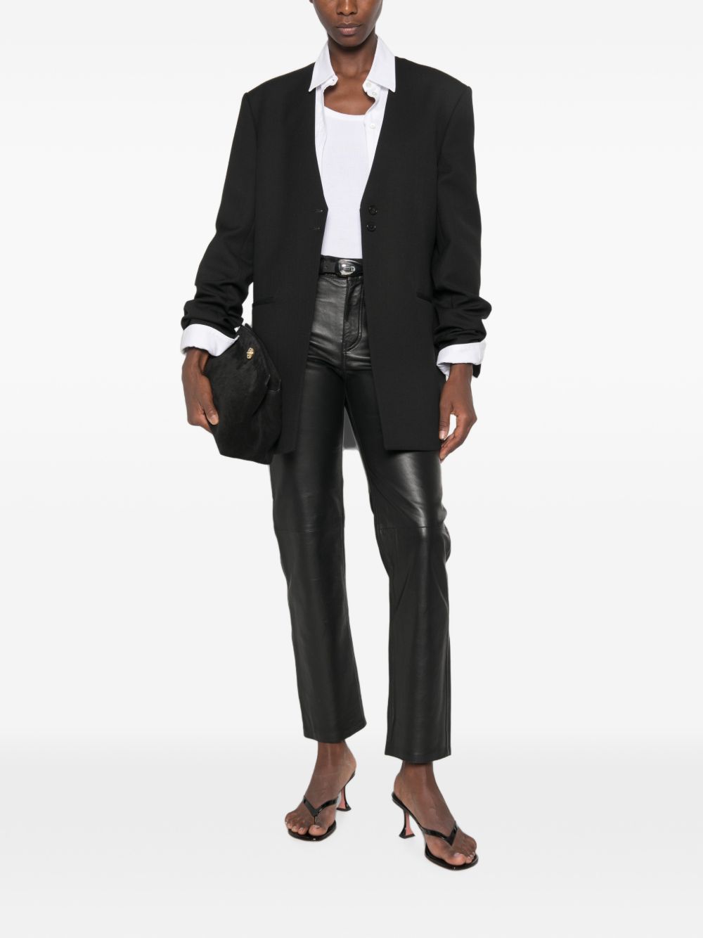 Pantaloni in pelle in nero 