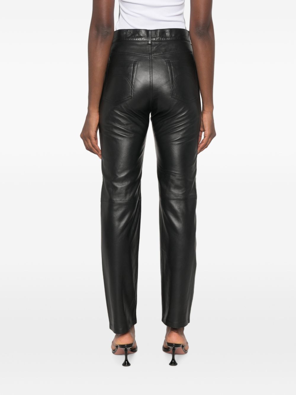 Pantaloni in pelle in nero 