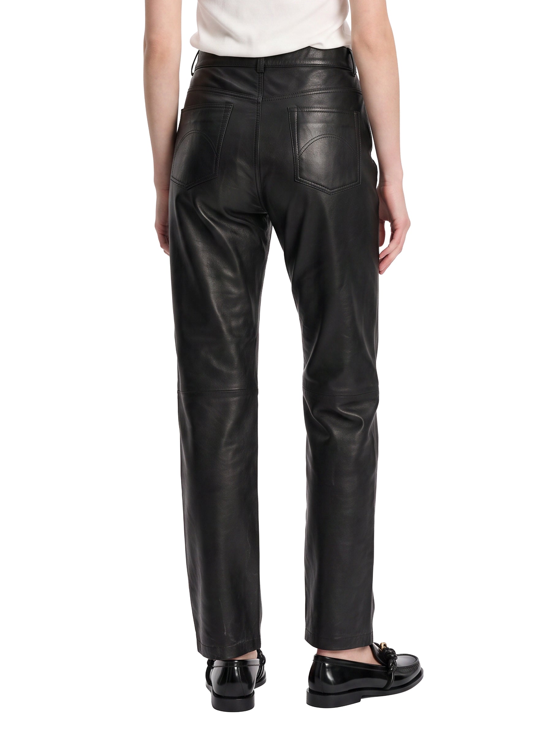 Pantaloni in pelle in nero 