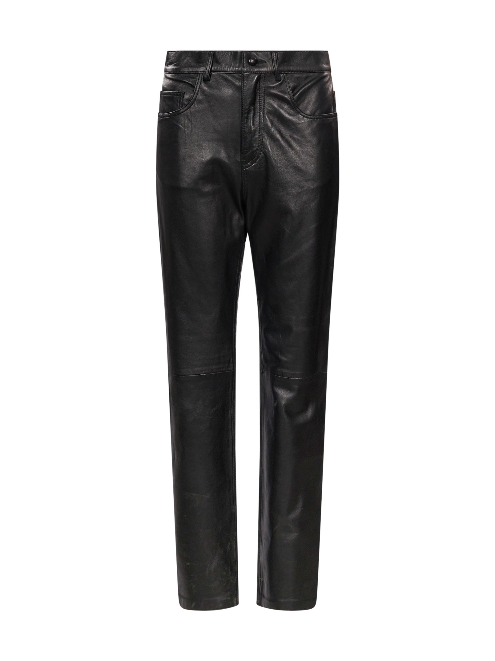 Pantaloni in pelle in nero 