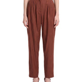 Pantaloni Platea Glassy in marrone 