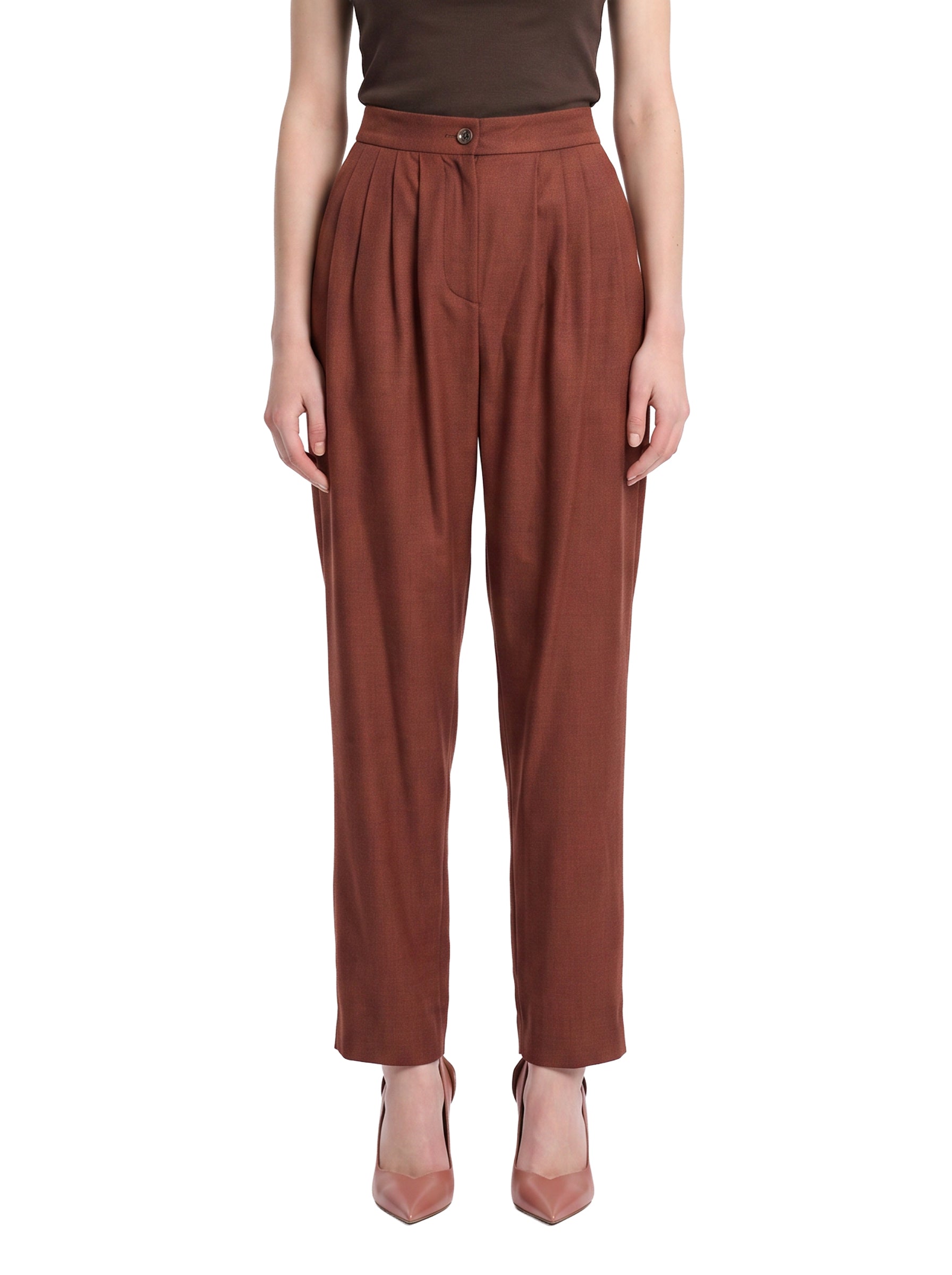 Pantaloni Platea Glassy in marrone 
