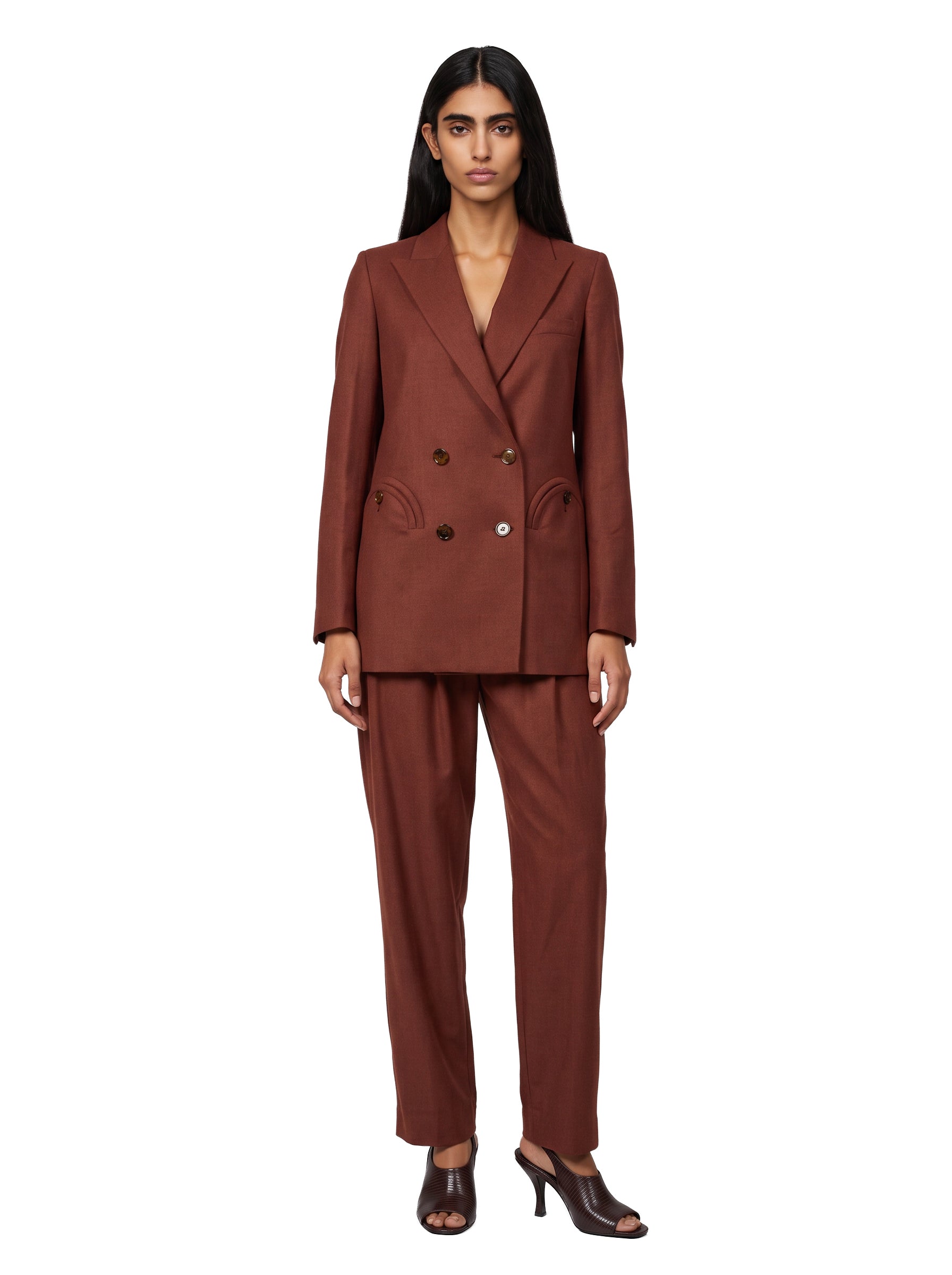 Pantaloni Platea Glassy in marrone 