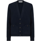 Cardigan a coste con tasche in blu 