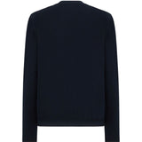 Cardigan a coste con tasche in blu 