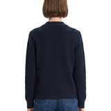 Cardigan a coste con tasche in blu 