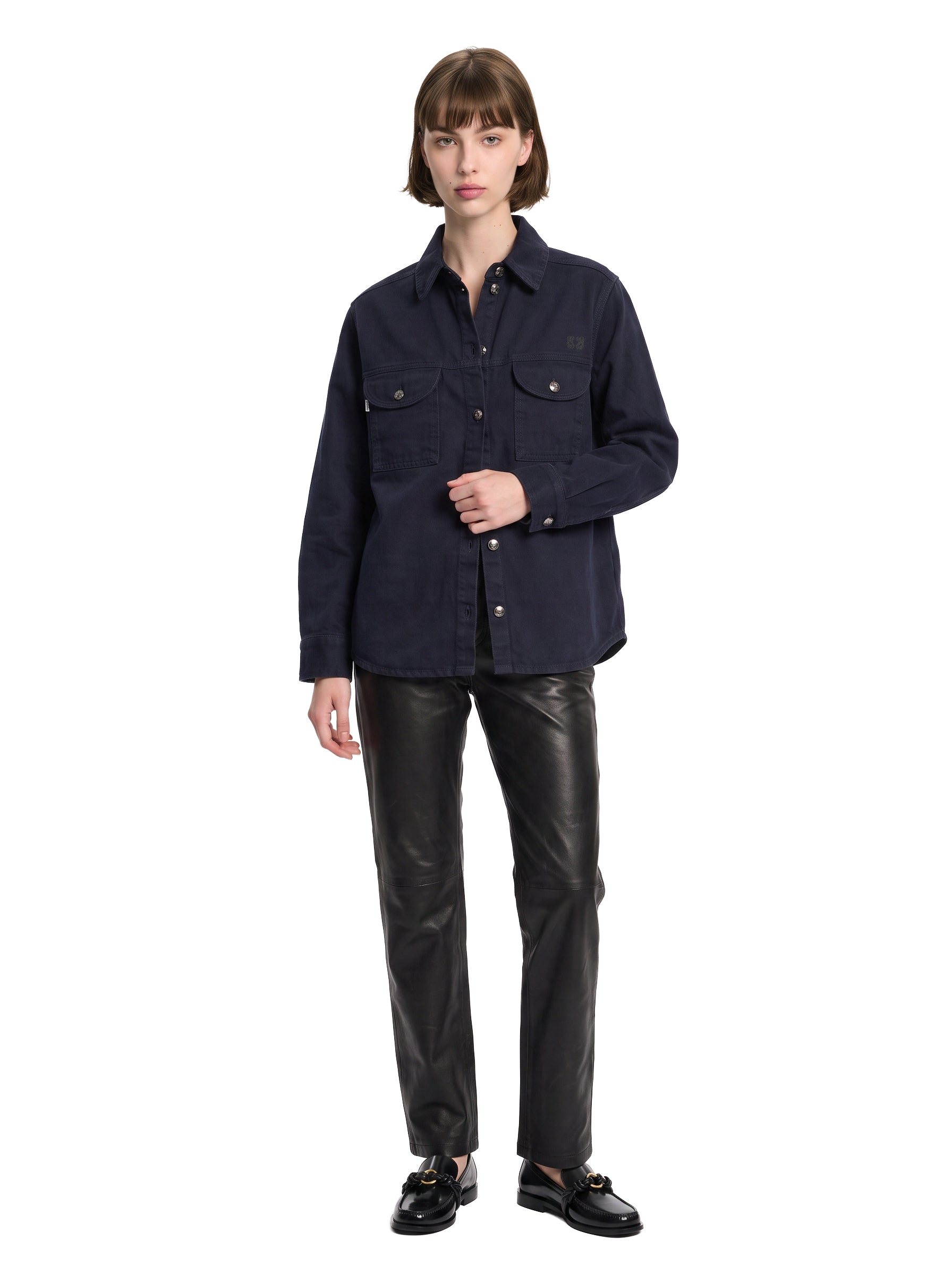 Camicia Berber con tasche in blu 