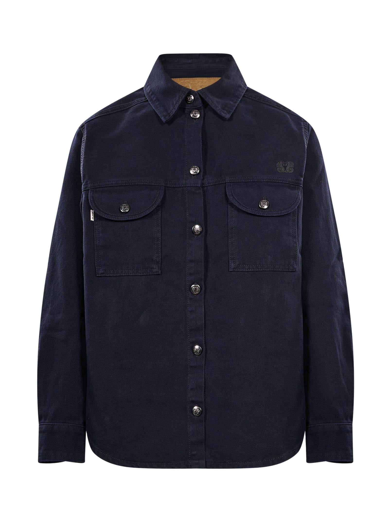 Camicia Berber con tasche in blu 