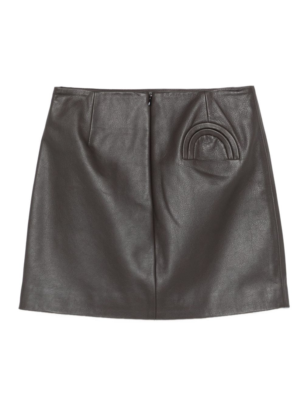 Minigonna in pelle in marrone 