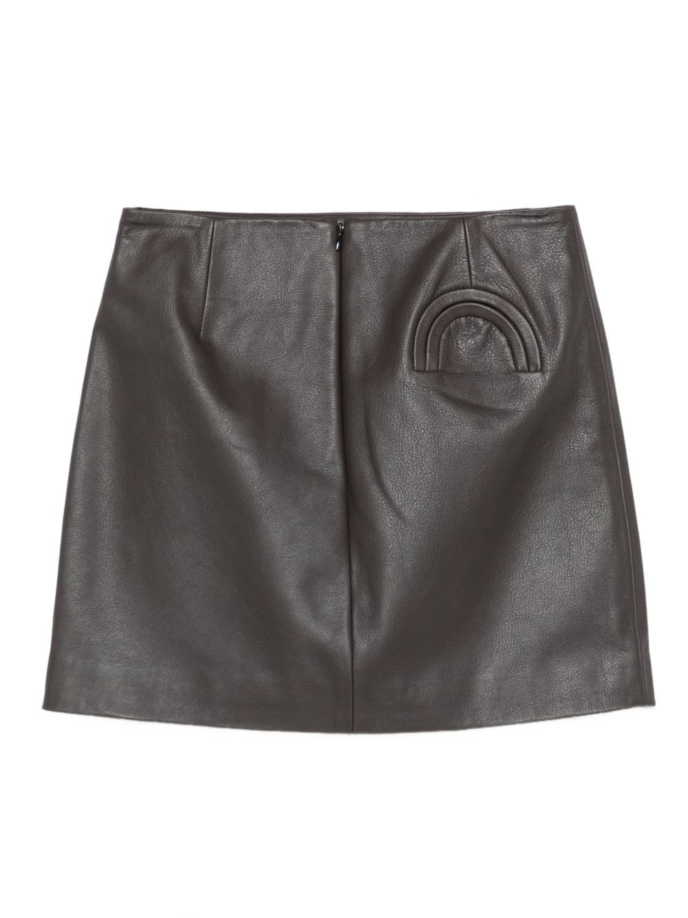 Minigonna in pelle in marrone 