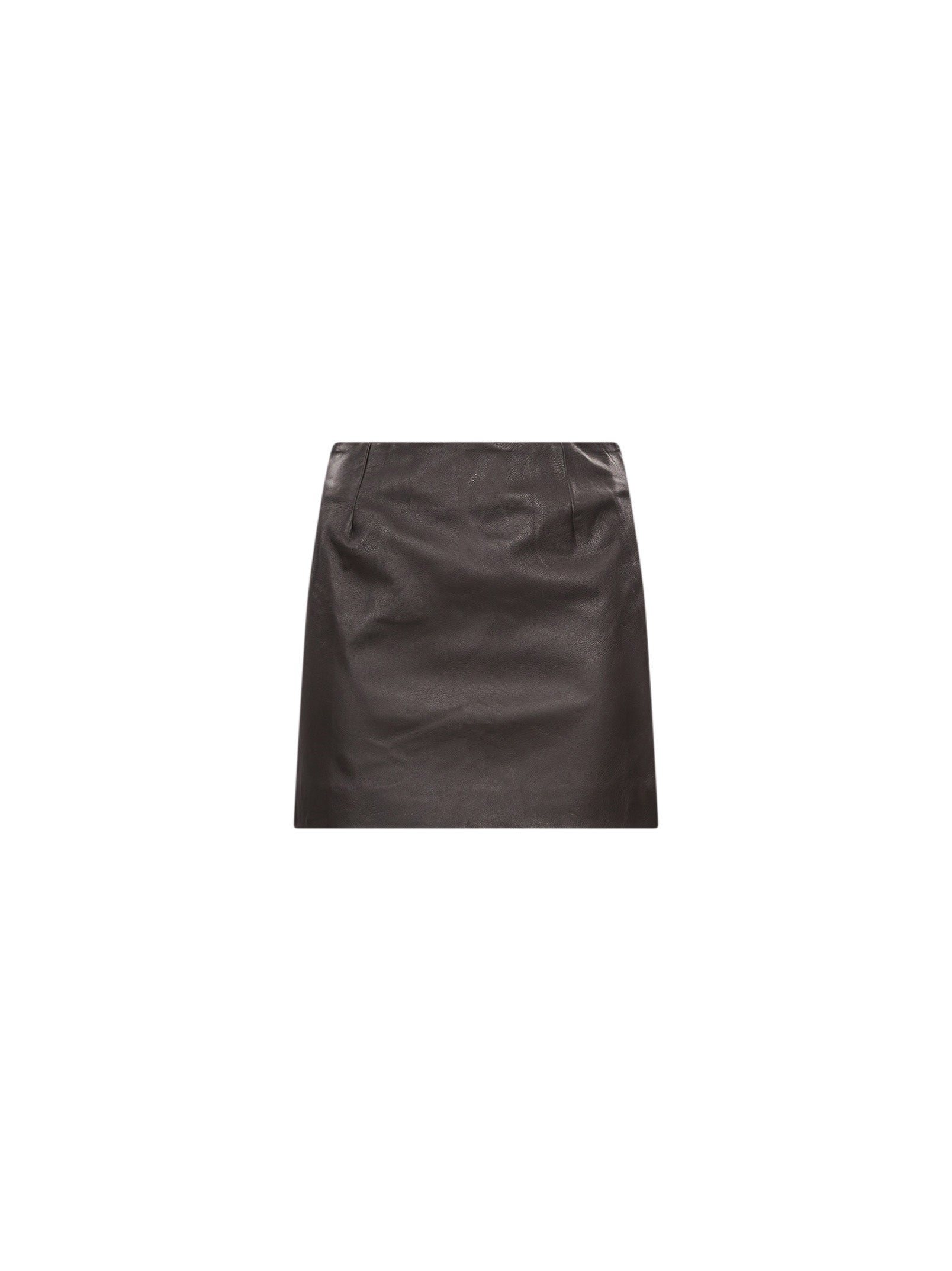 Minigonna in pelle in marrone 