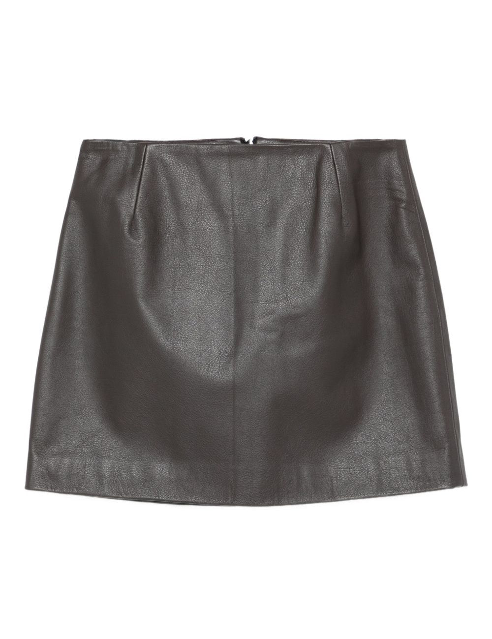 Minigonna in pelle in marrone 