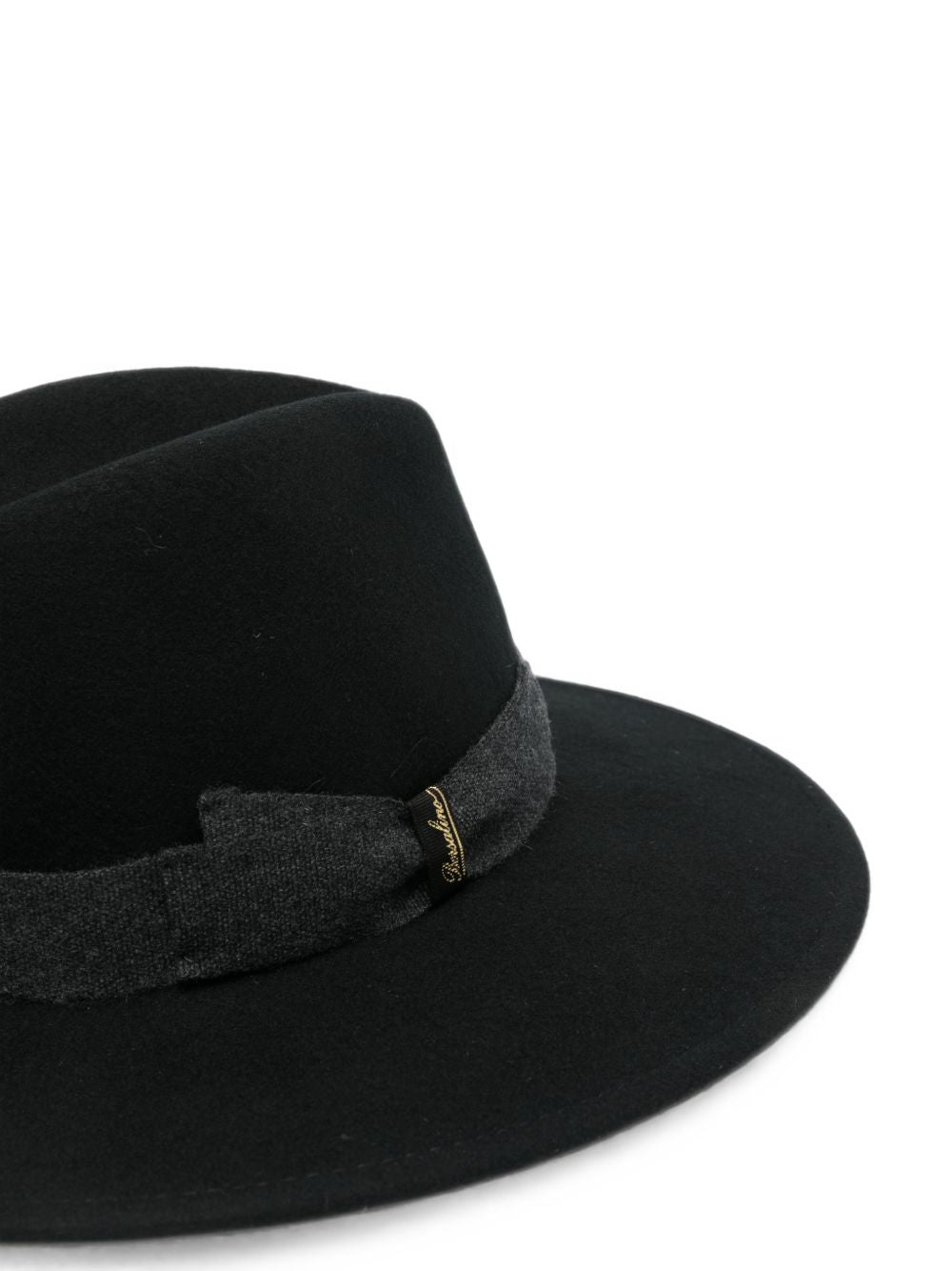 Cappello in feltro di lana con nastro Deva in nero 