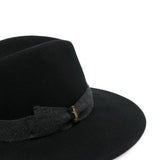 Cappello in feltro di lana con nastro Deva in nero 