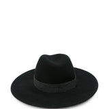 Cappello in feltro di lana con nastro Deva in nero 