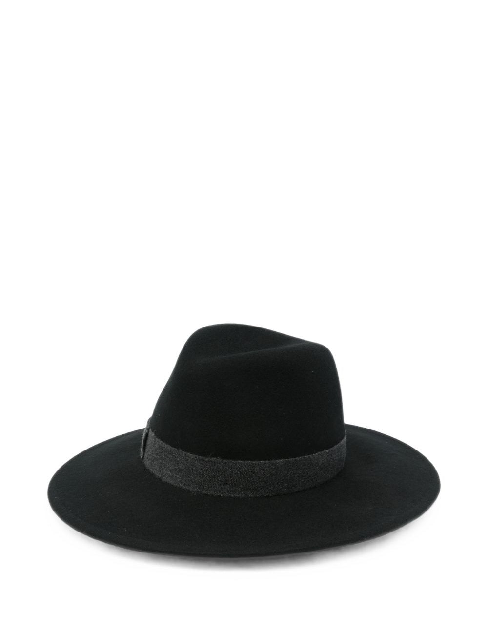 Cappello in feltro di lana con nastro Deva in nero 
