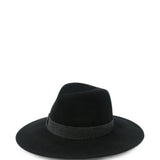 Cappello in feltro di lana con nastro Deva in nero 