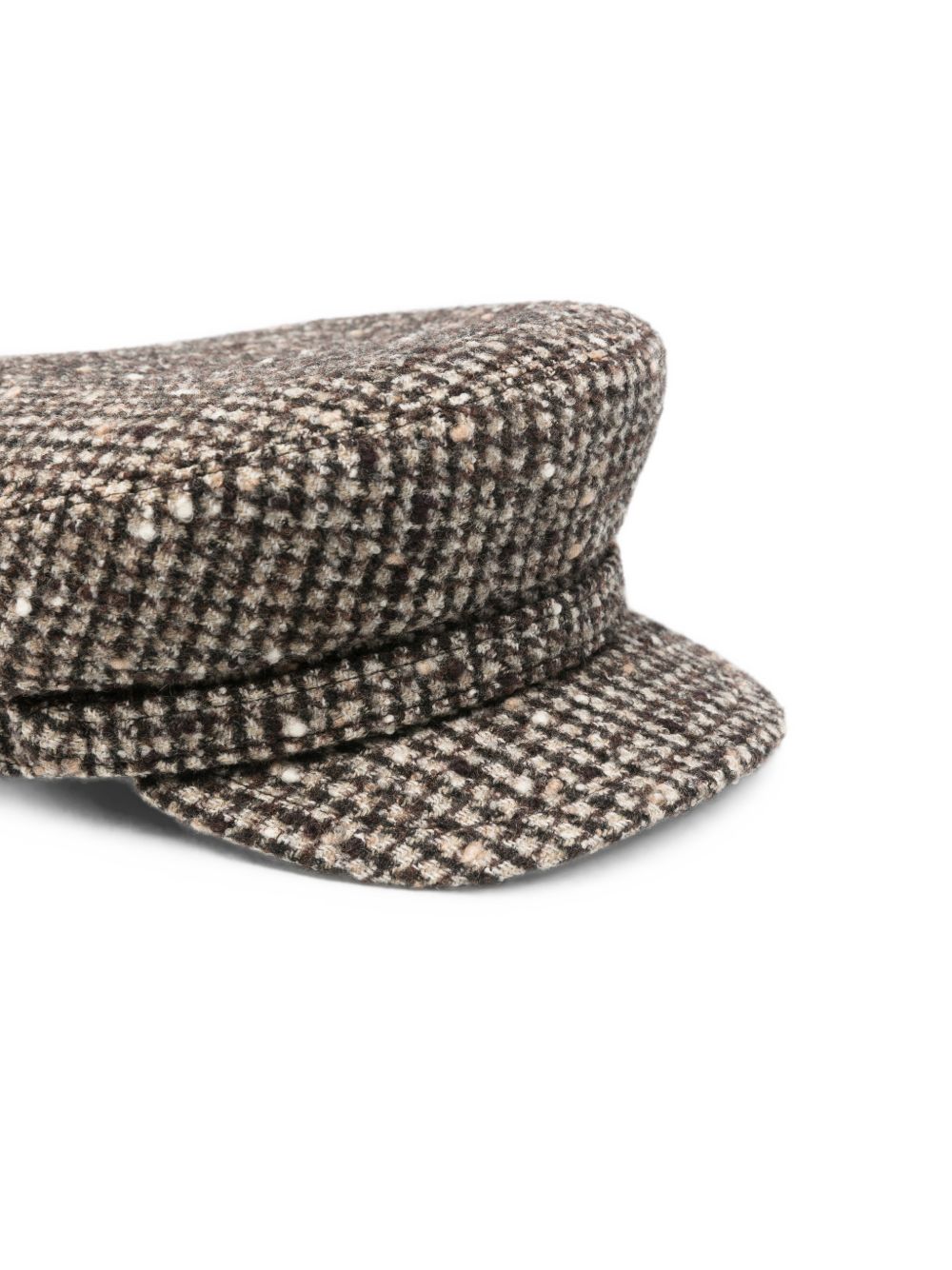 Cappello baker boy in tweed Brest in marrone 