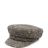 Cappello baker boy in tweed Brest in marrone 