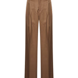 Pantaloni a vita alta con risvolti in marrone 