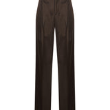 Pantaloni a vita alta con risvolti in marrone 