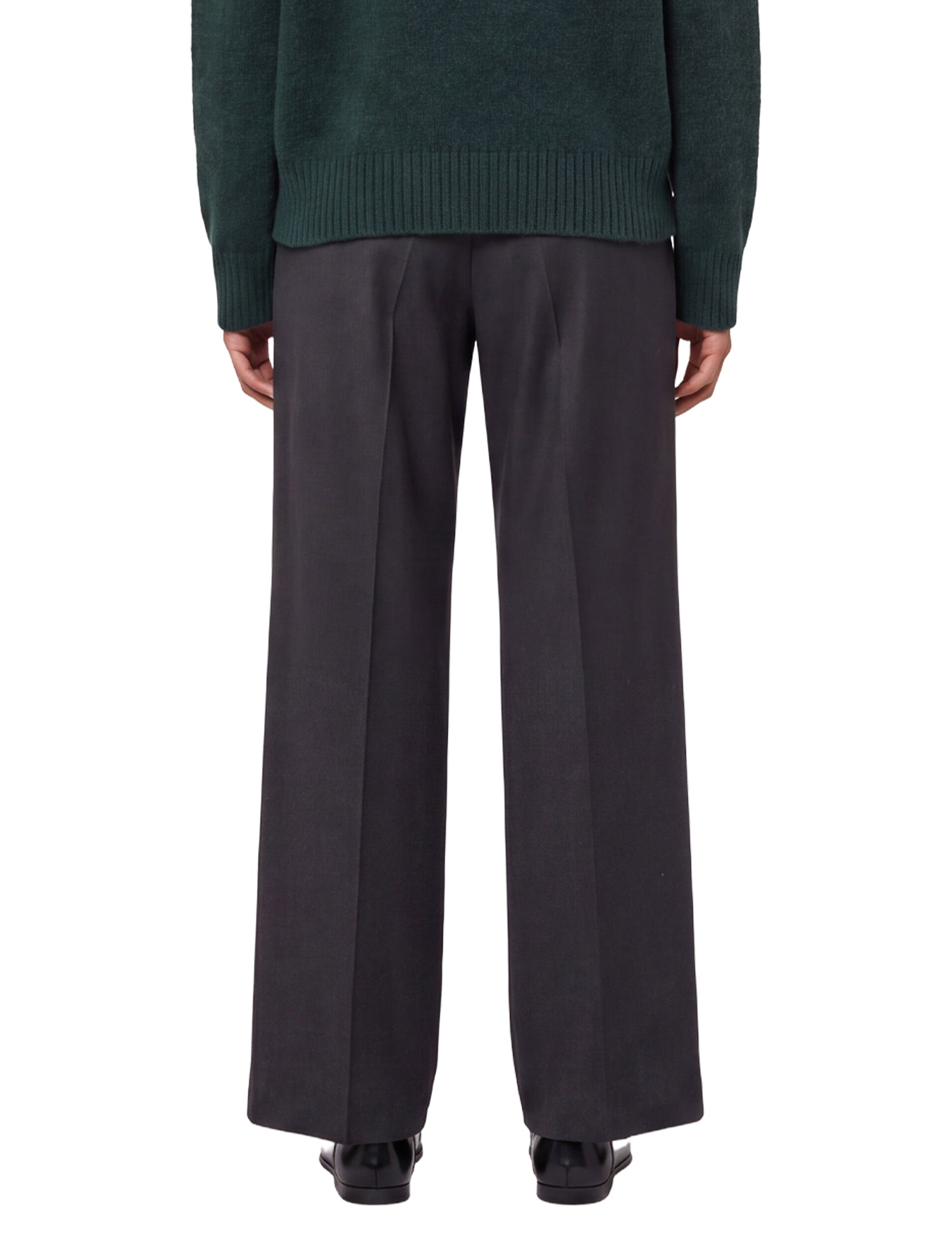 Pantaloni a vita alta con risvolti in grigio 
