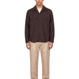 Giacca camicia John in marrone 