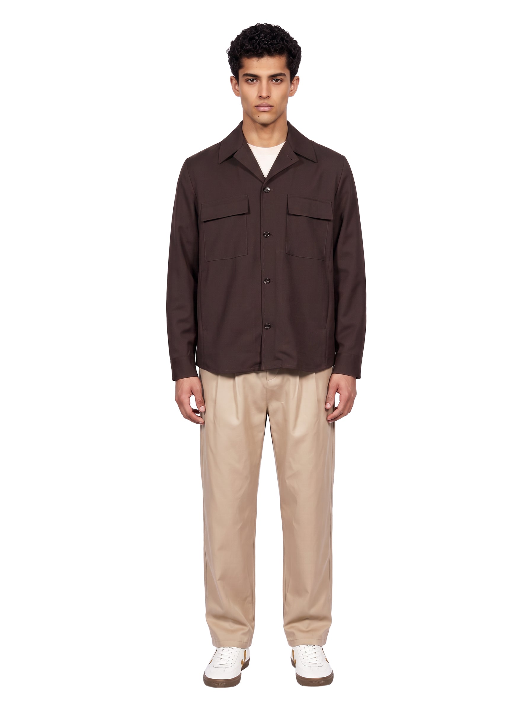 Giacca camicia John in marrone 