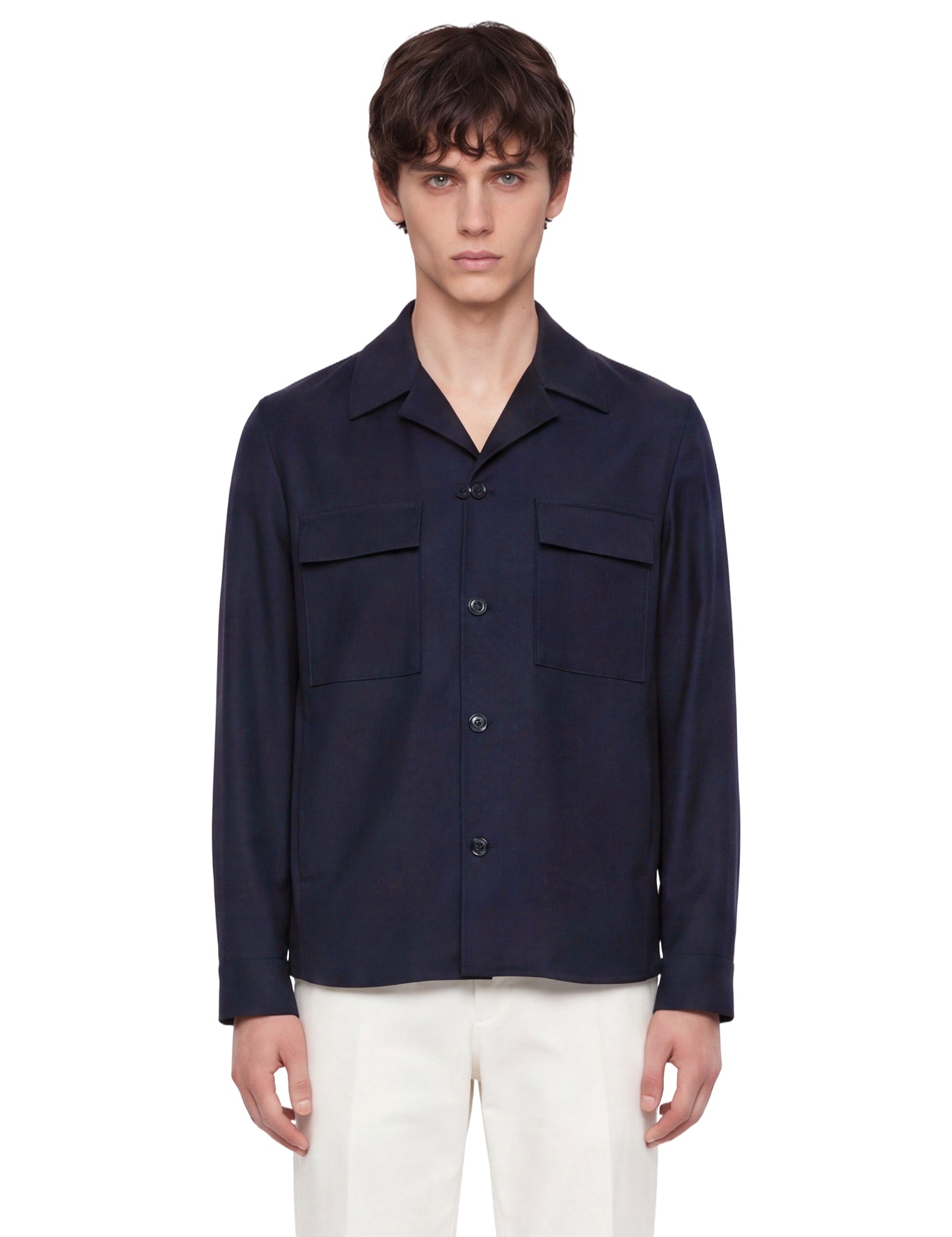 Giacca-camicia con tasche John in blu 