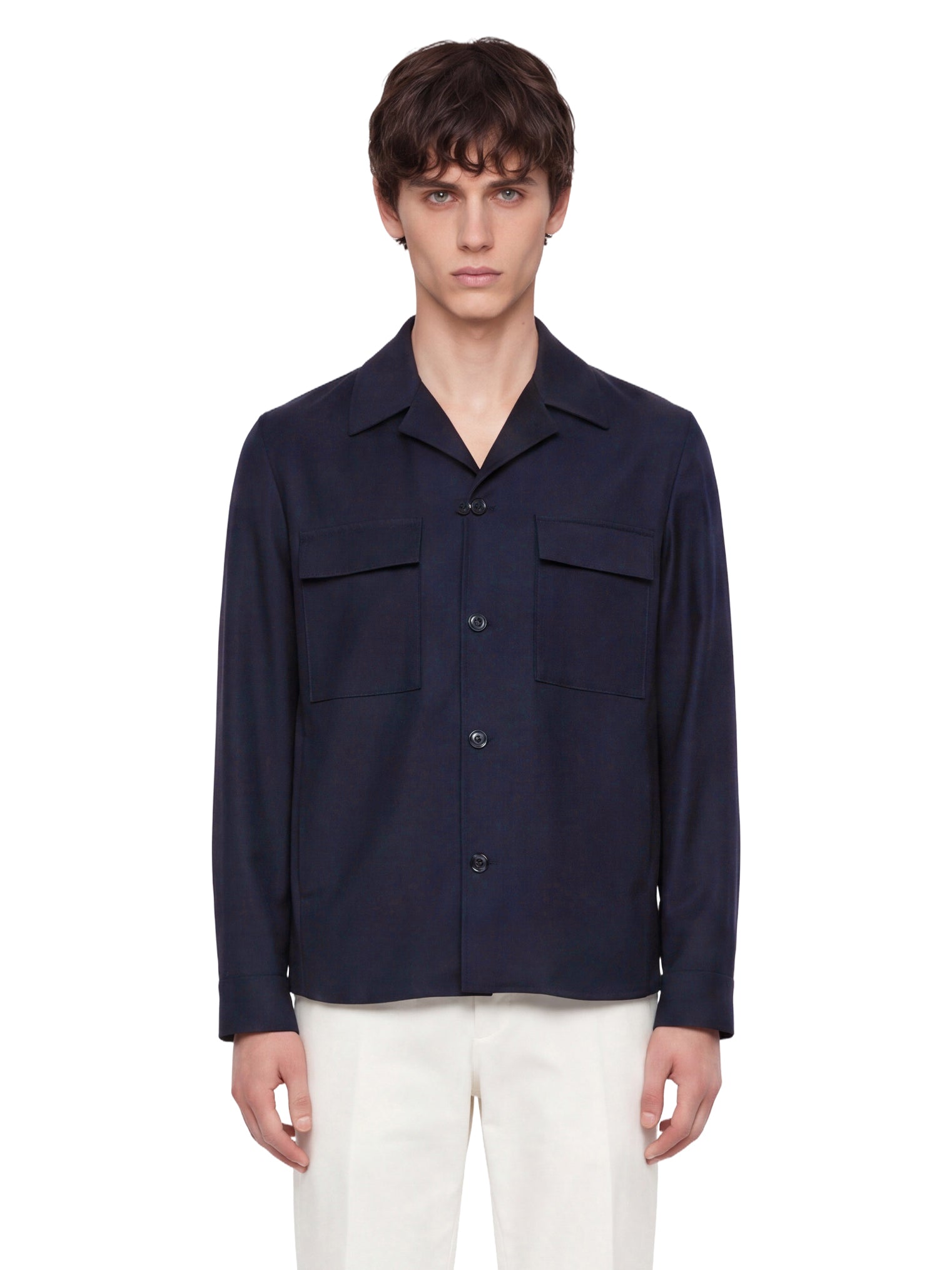 Giacca-camicia con tasche John in blu 