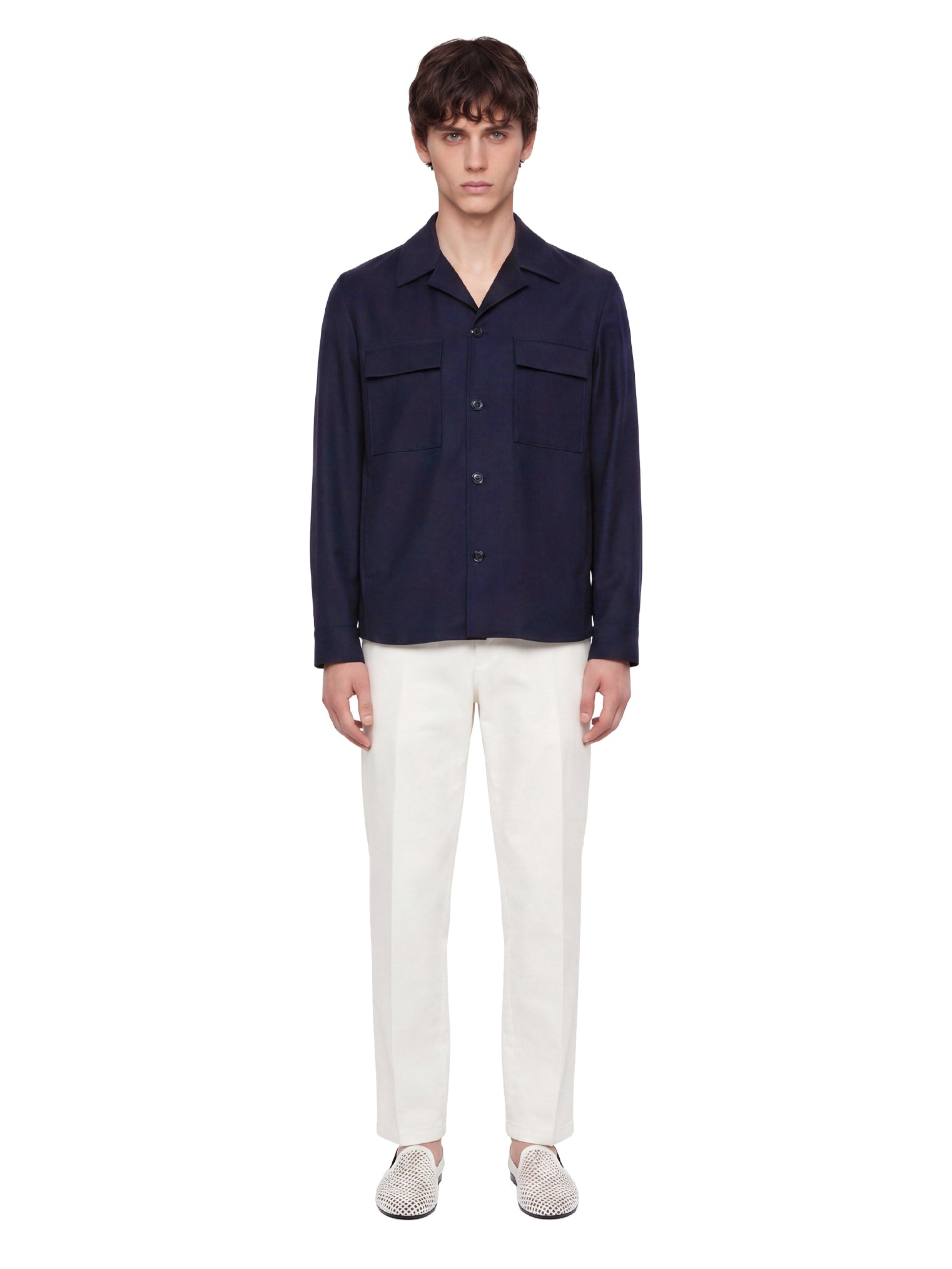 Giacca-camicia con tasche John in blu 