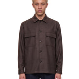 Giacca-camicia John con tasche in marrone 