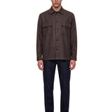 Giacca-camicia John con tasche in marrone 
