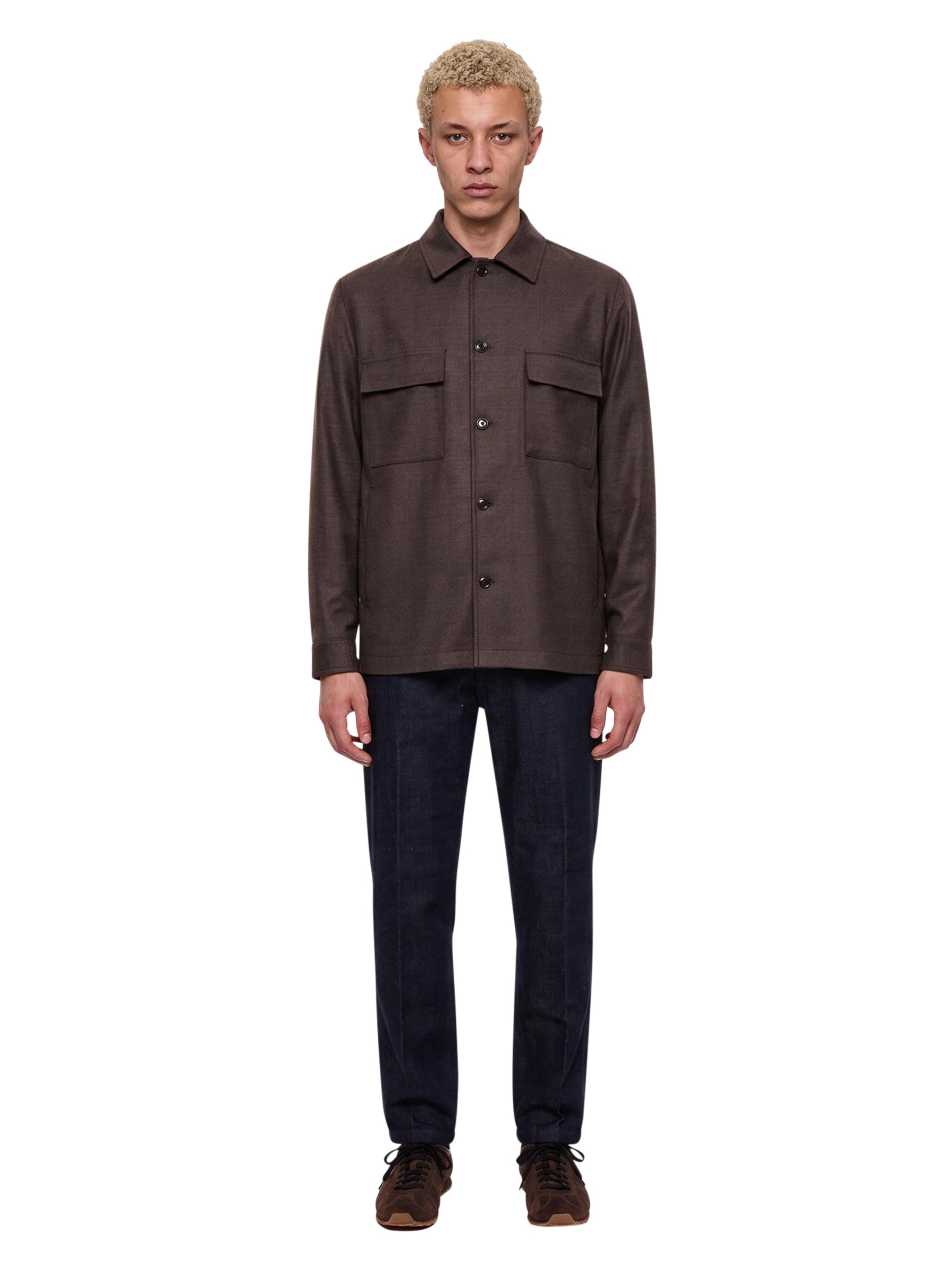 Giacca-camicia John con tasche in marrone 