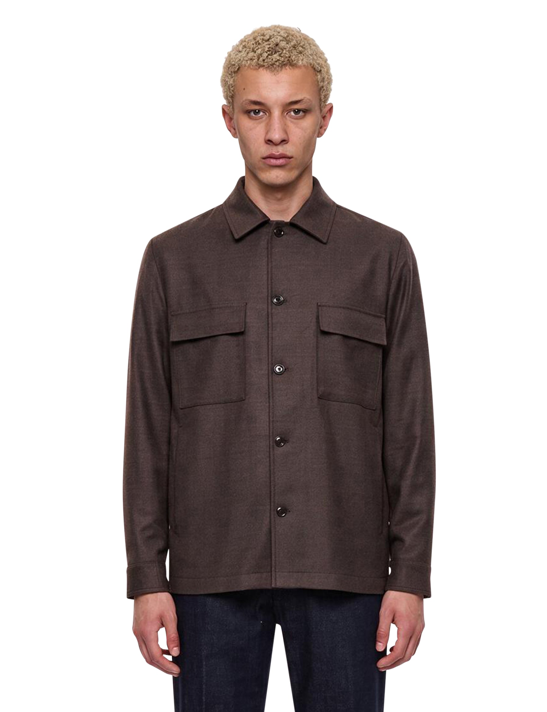 Giacca-camicia John con tasche in marrone 