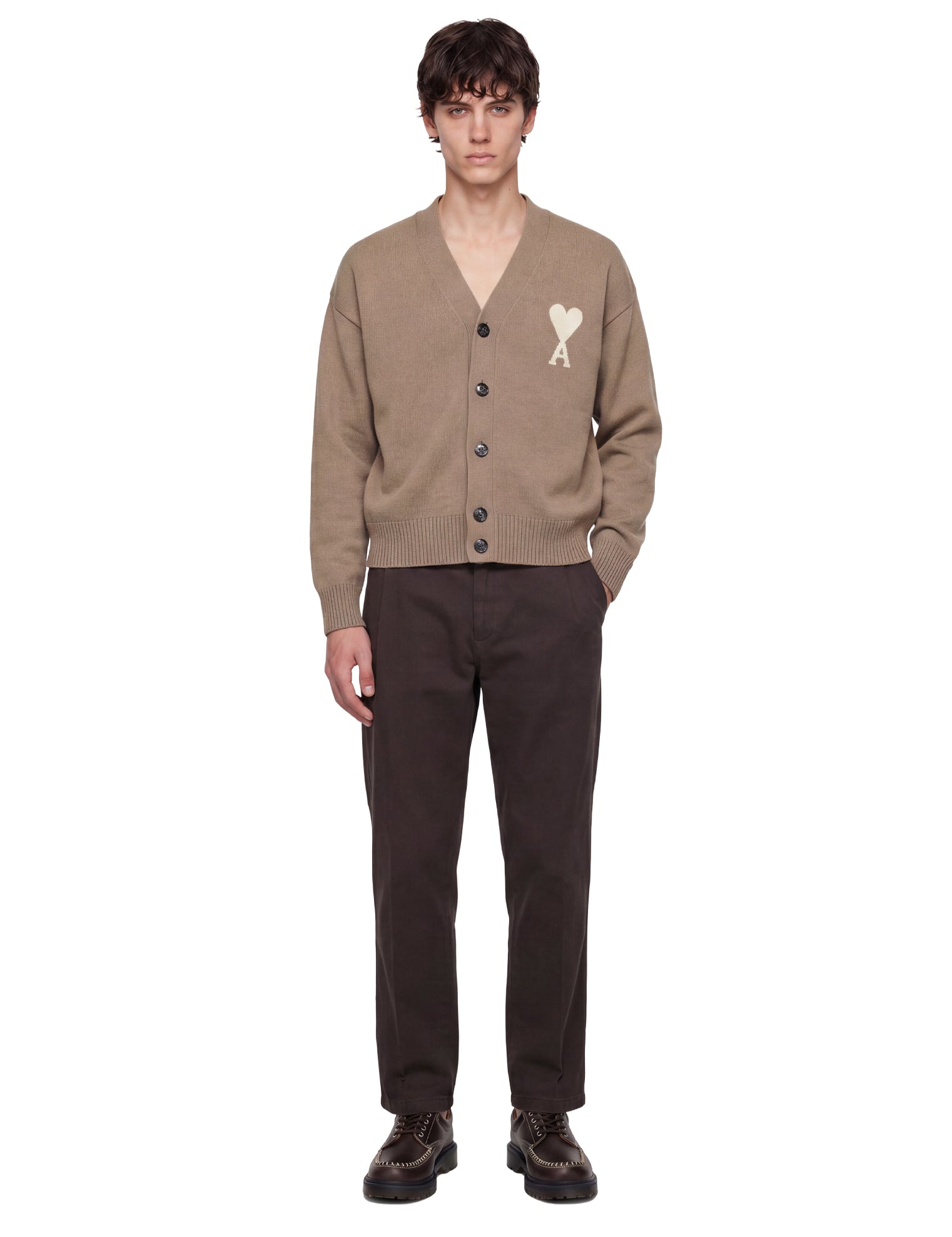 Pantaloni a gamba dritta in marrone 